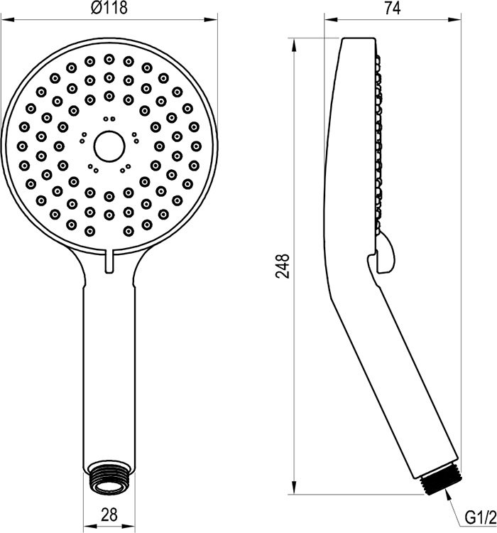 Pommeau de douche plat