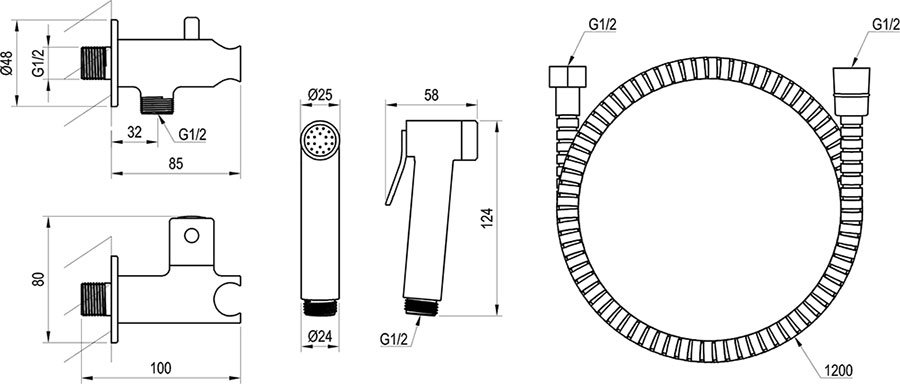 Wandventil mit Funktionsbrause