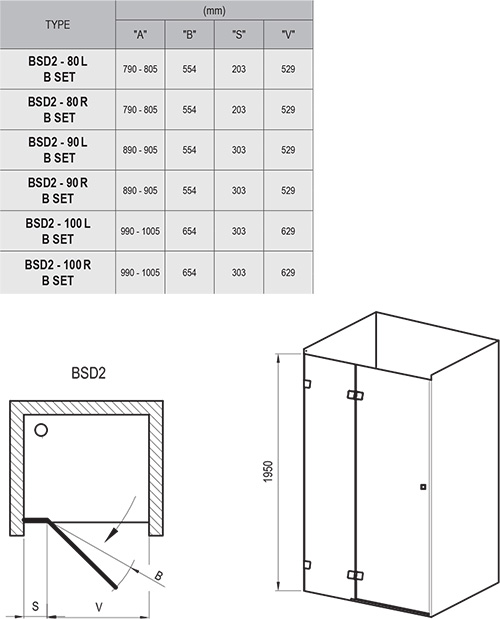 Portes de douche Brilliant BSD2