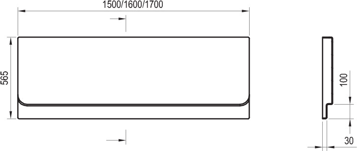 Panneau frontal A Chrome U 170