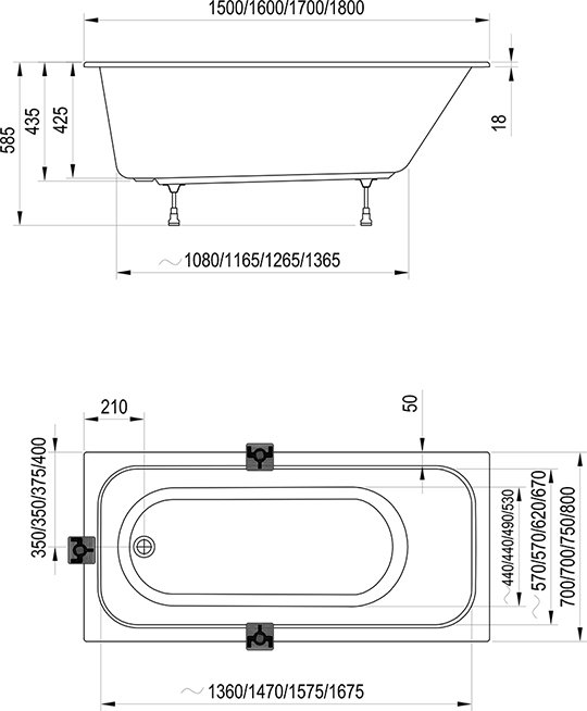 Baignoire Chrome Slim