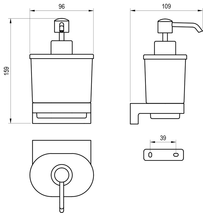 Halter mit Seifenspender Chrome II