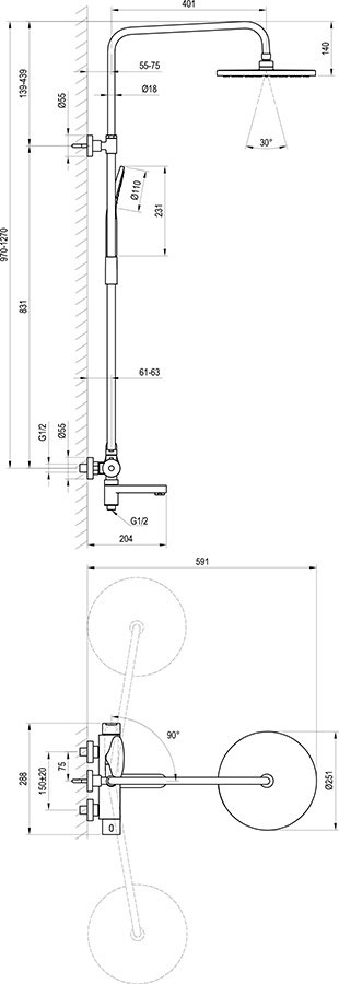 Duschsäule verschiebbar