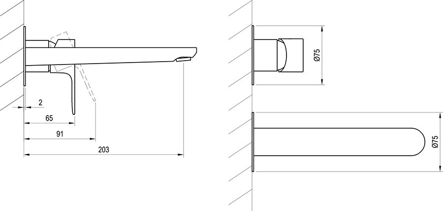 Unterputzarmatur für Waschbecken Eleganta EL 019.00, für R-Box