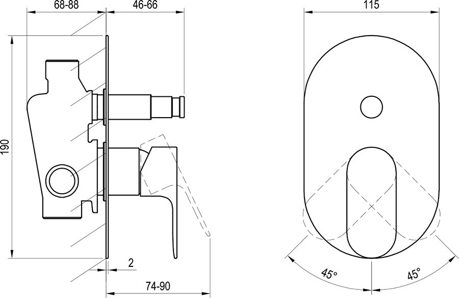 Eleganta EL 061.00 Unterputzarmatur mit automatischem Umsteller