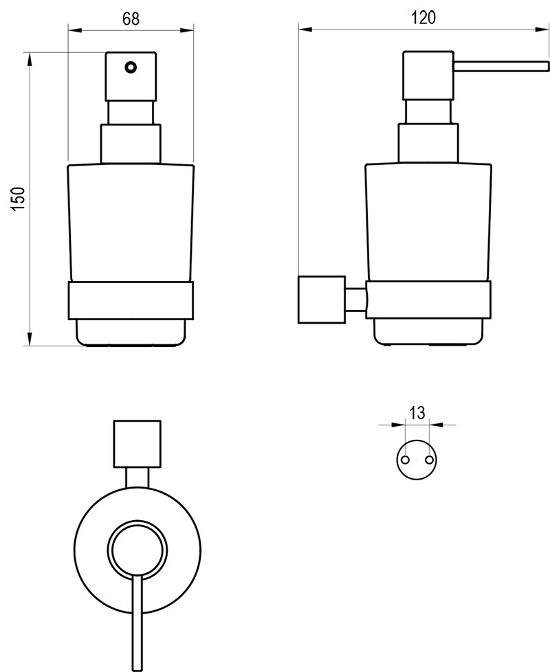 Halter mit Seifenspender Fold