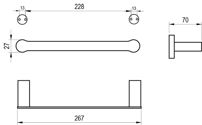 Handtuchhalter Fold 25 cm