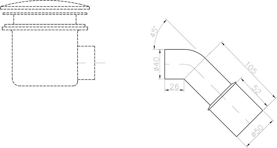 Réduction de siphon 40/50