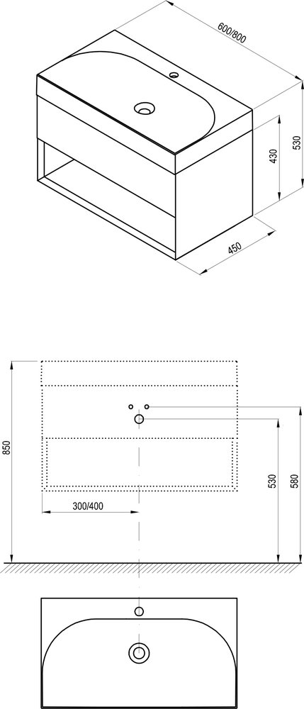 Armoire sous le lavabo SD Lite 60