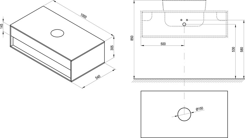 Armoire sous lavabo SD 1000 Step