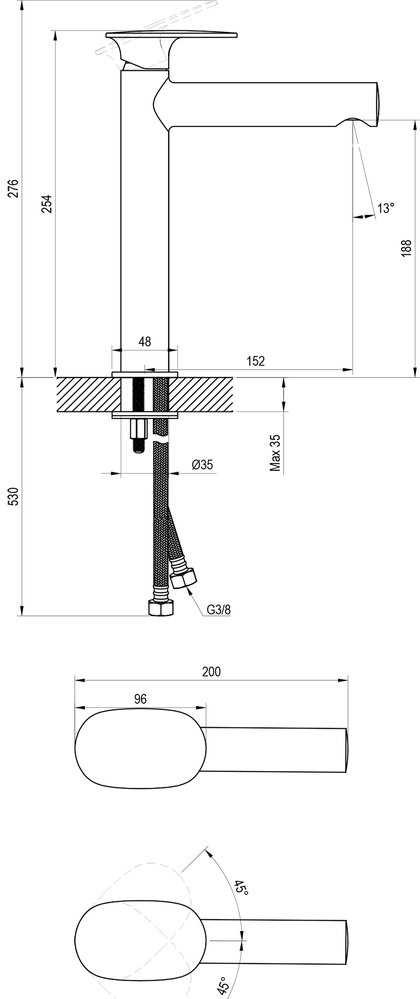 Mitigeur de vasque sur pied Spring SG 014.00