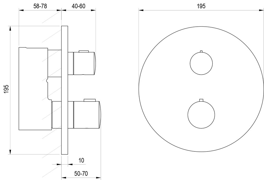 Thermostatische Unterputzarmatur mit Umsteller Spring SG 063, für R-Box