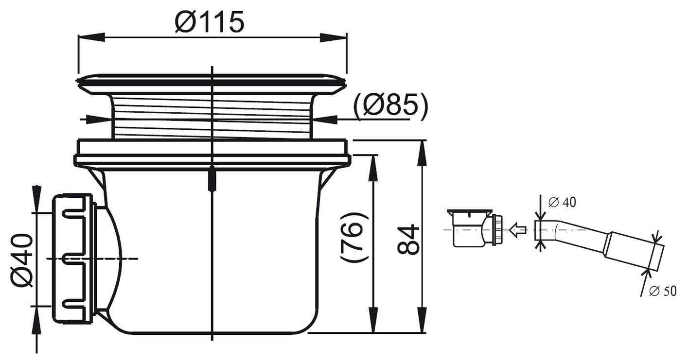 Siphon de receveur RAVAK Basic 90