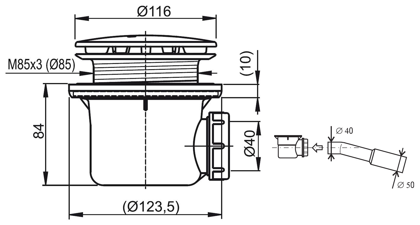 Duschtassensiphon RAVAK Professional 90