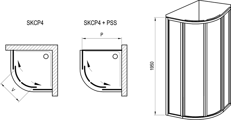 Duschgleittür Runddusche Supernova SKCP4