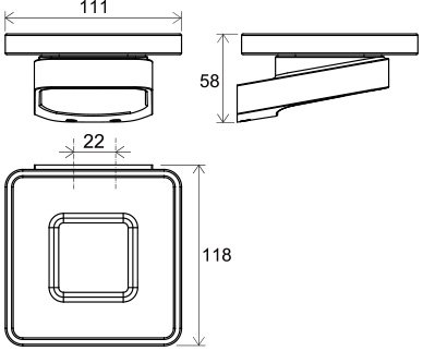 Halter mit Seifenschale 10°