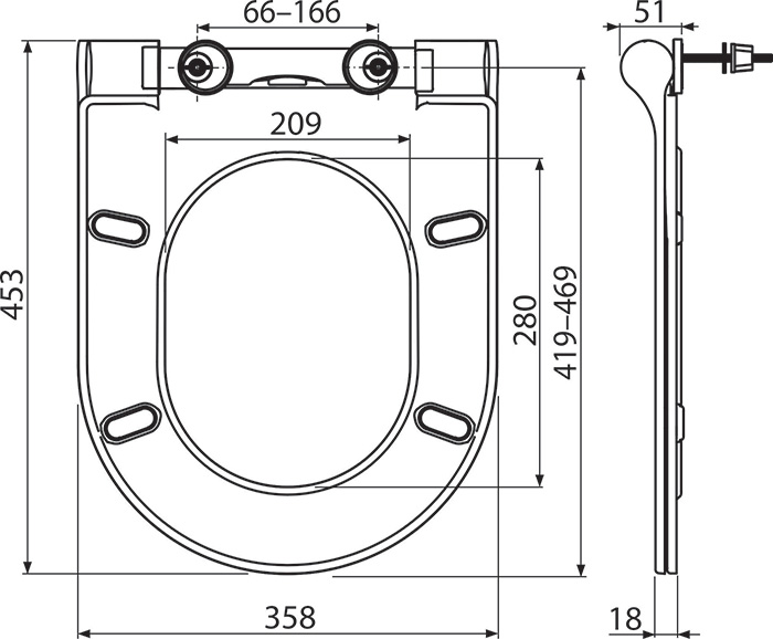 WC-Sitz Uni Chrome Slim